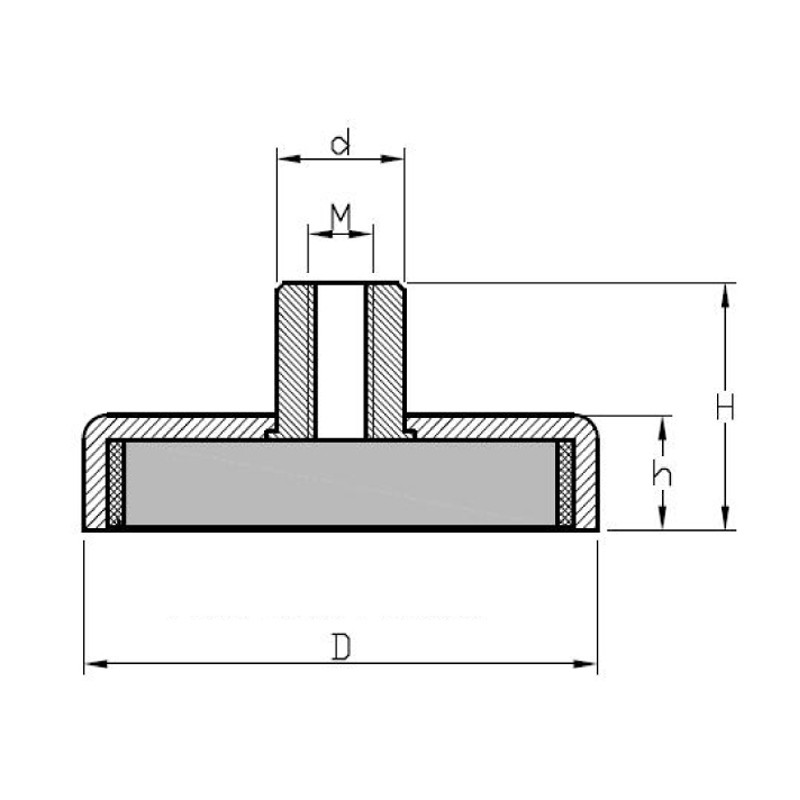 Ferrit Pottemagnet Ø40, M5