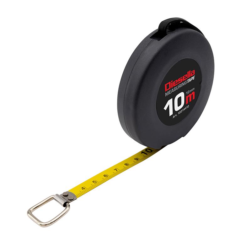 Båndmål 10Mx10 mm stålbånd i lukket spolekassette