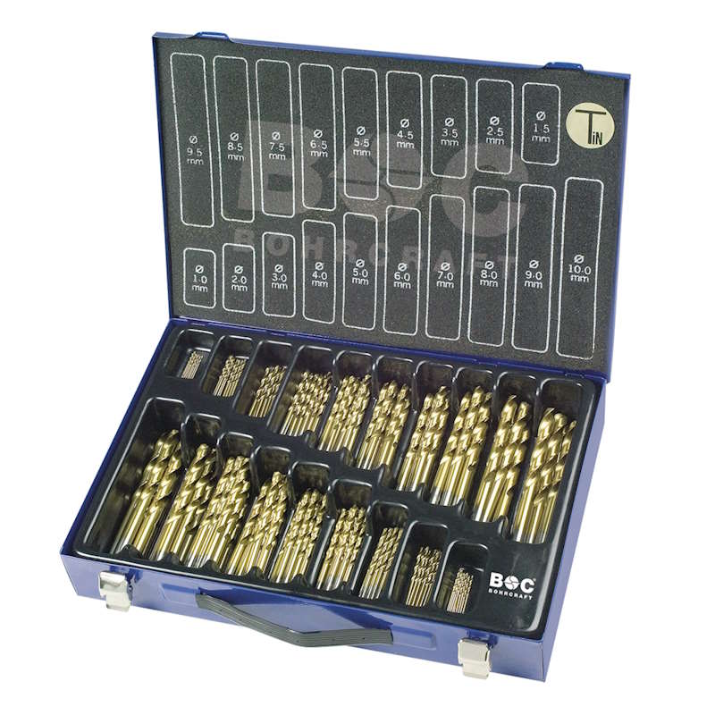 Spiralborsæt MT170 1,0-10,0x0,5mm DIN 338 HSS-TIN - 170 dele